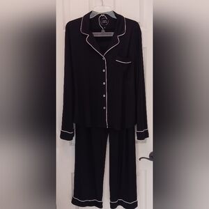 COZY EARTH Black Bamboo Knit Long Sleeve Set Sz L